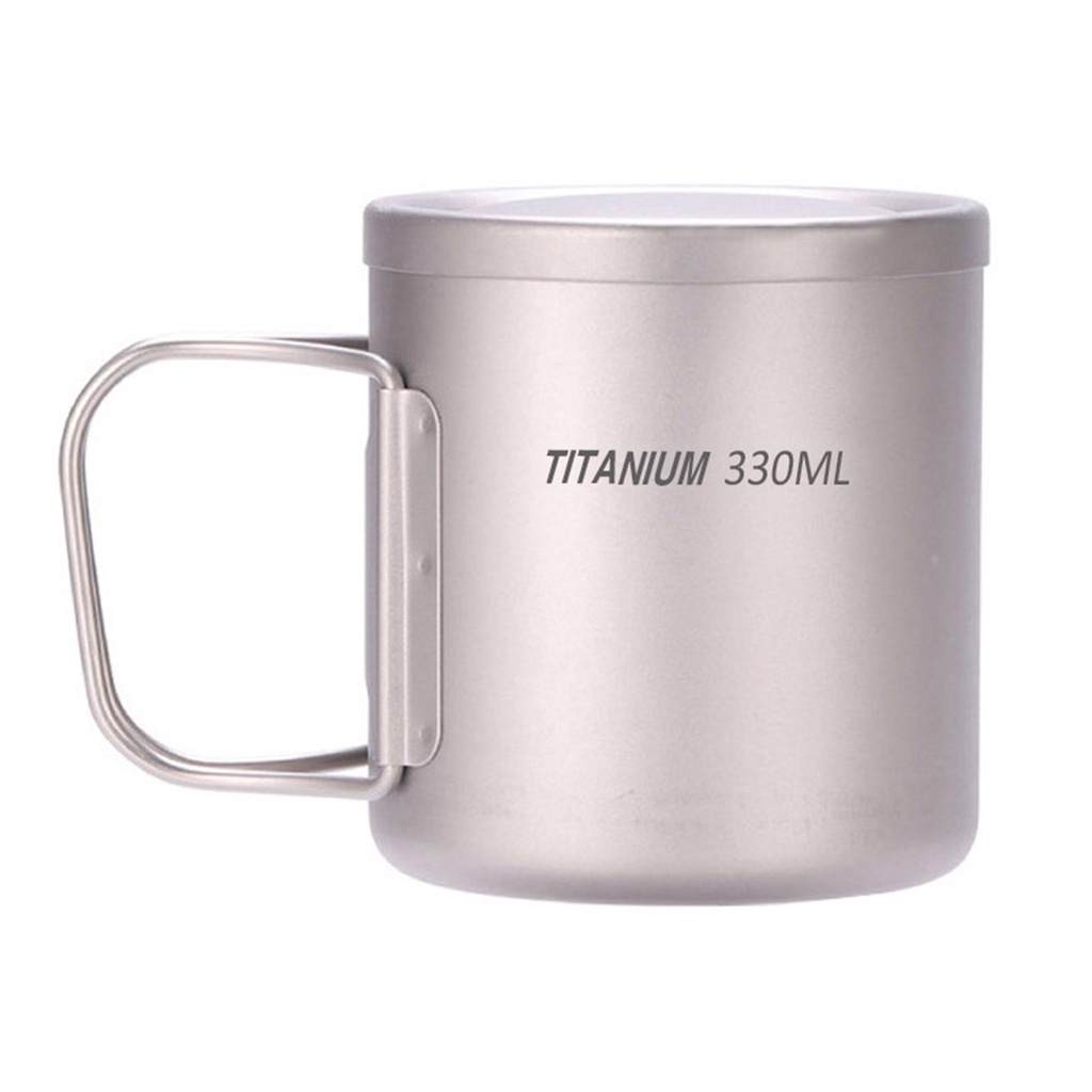 Lixada Mall 220ml 330ml 450ml 550ml Double Wall Titanium Water Cup