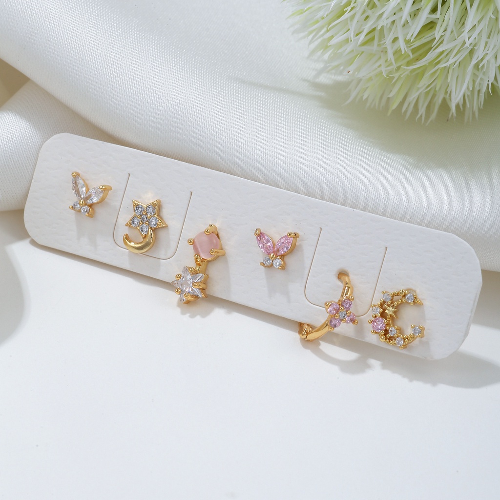 Pcs Earring Set Trendy Design Small Butterfly Star Moon Earring