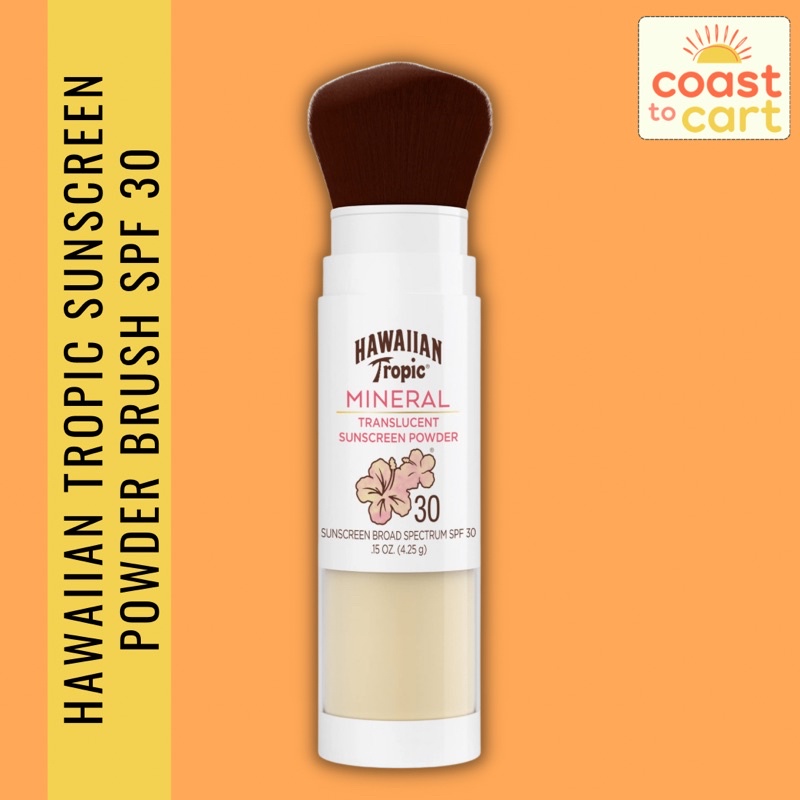 Hawaiian Tropic Mineral Translucent Sunscreen Powder Brush SPF 30 4 25