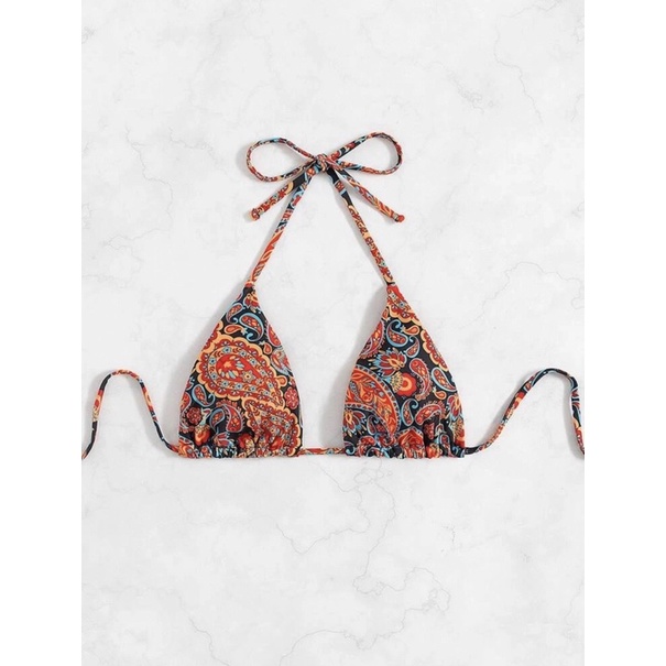 Paisley Print Halter Bikini Top Shopee Philippines