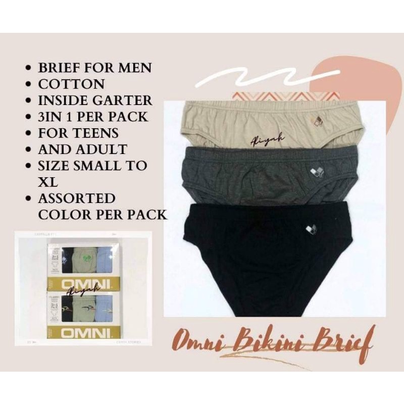 Original OMNI Bikini Brief 3in1 Pack For Men Shopee Philippines