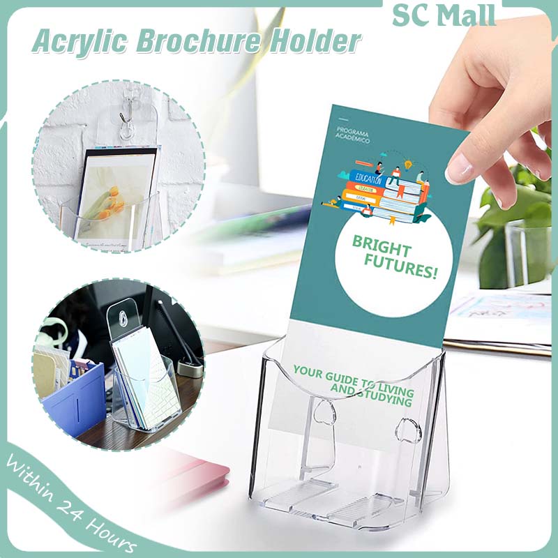 Acrylic Brochure Holder A Flyer Magazine Pamphlet Display Holde Wall