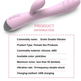 GJG USB Rechargeable Vibrator Dildo Multi Speed Double Vibrator Female