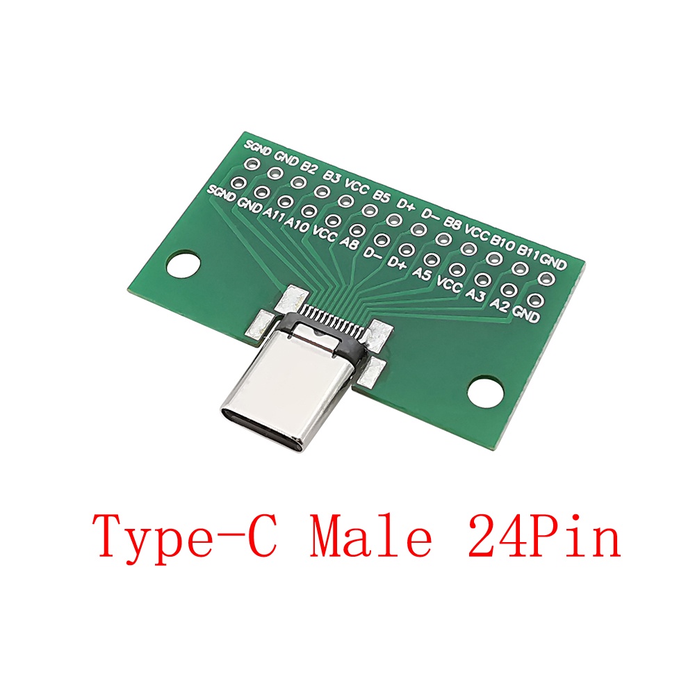 Usb Type C Connector Pin Male Plug Test Pcb Board Adapter Type C