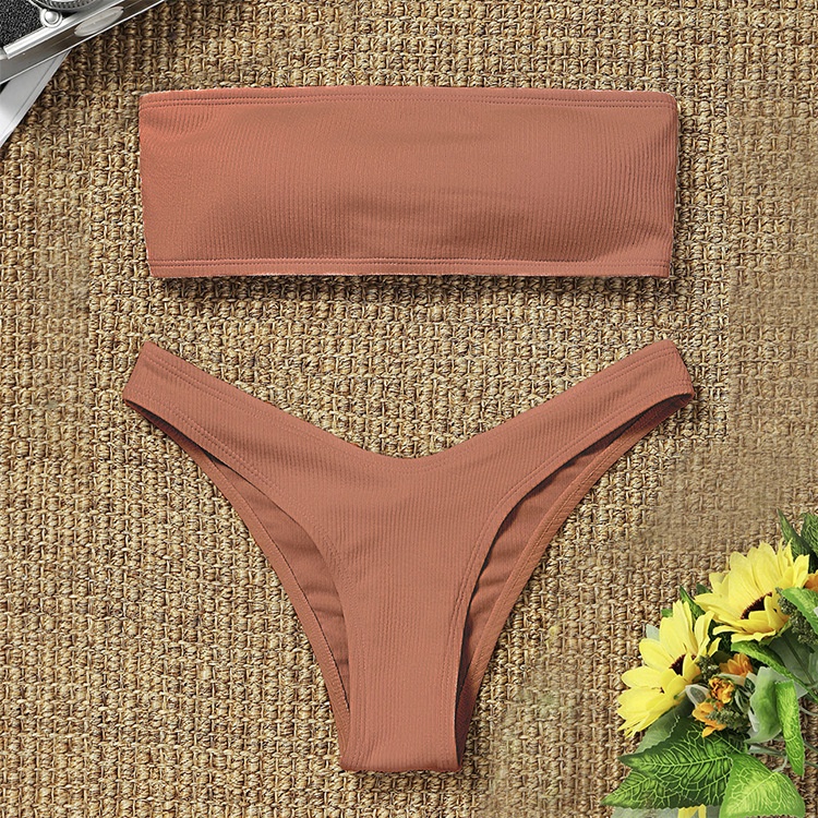 Tube Two Piece Bikini Nude Bikini Special Fabric Bikini Push Up Swimsuit Women Swimwear Shopee