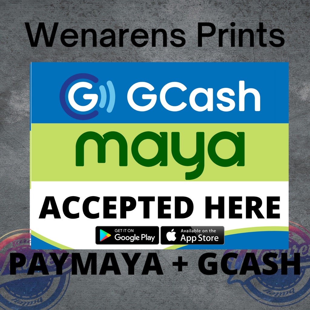 Gcash Paymaya PVC Waterproof Signage For Business Wall Door Gate BACK