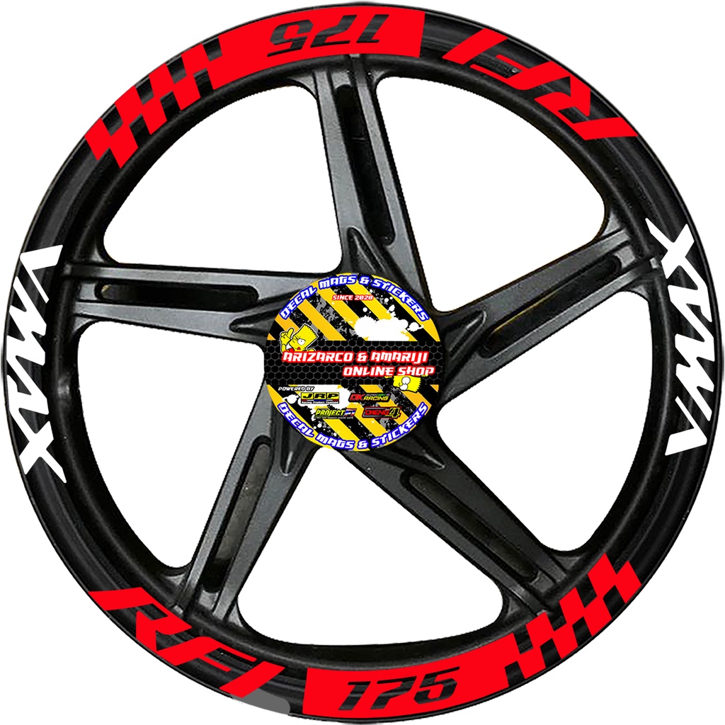 RUSI RFI 175 VMAX SPORT EDITION DECAL MAG STICKER GOOD FOR 2 MAGS FRONT