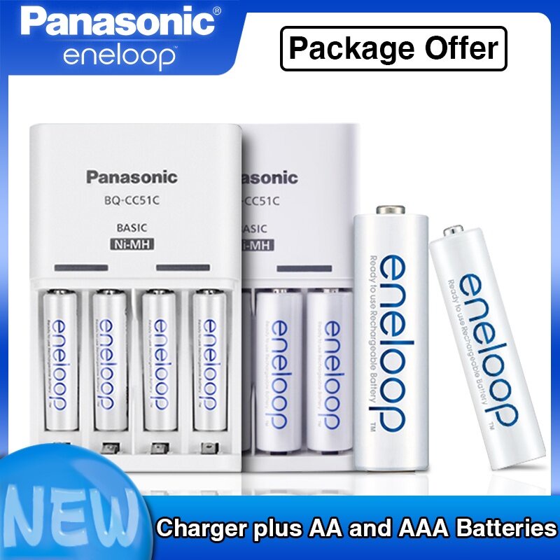 Panasonic Eneloop Original Charger BQ CC51 With AA AAA Rechargeable