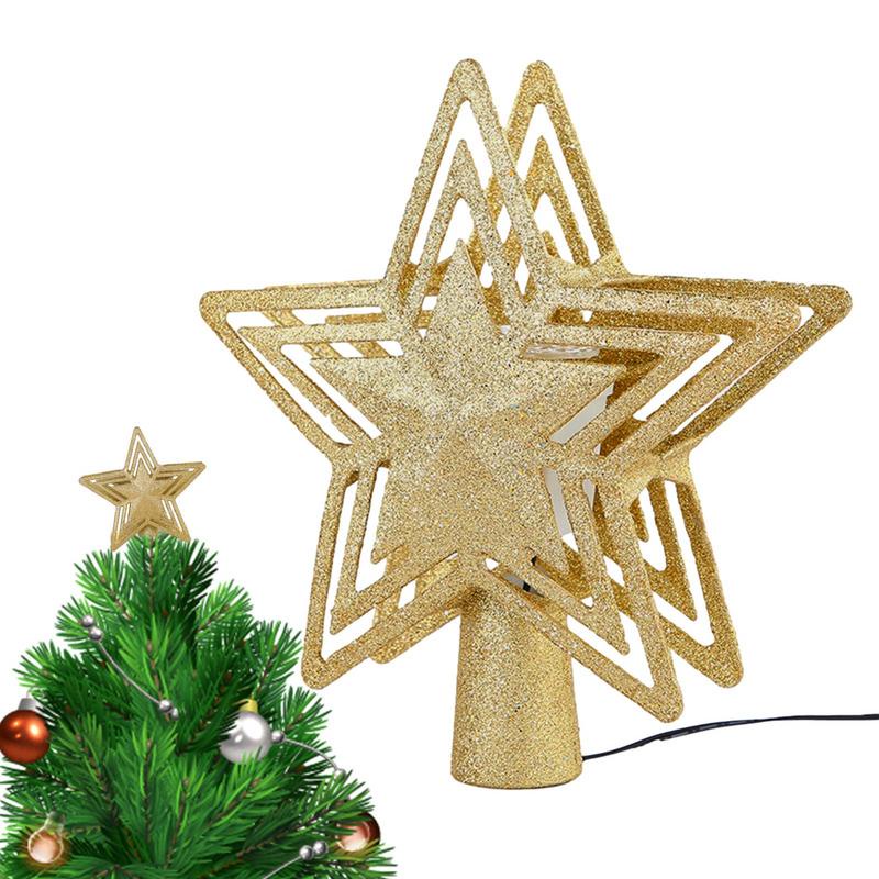 2023 Christmas Tree Topper Star Tree Topper Lighted With LED Projection