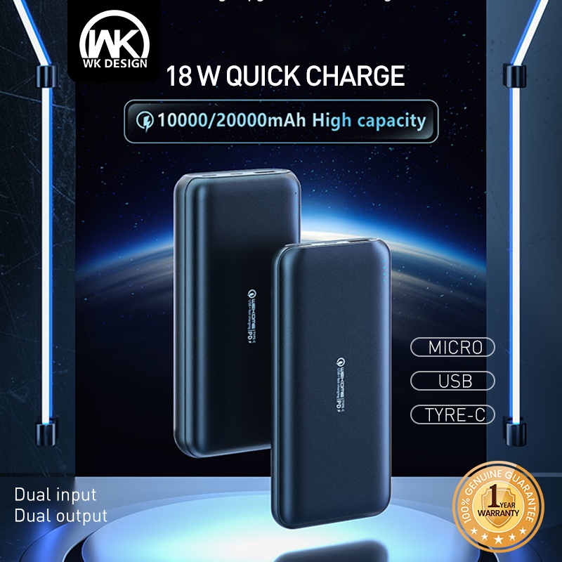 WK Design P 187 P 189 10000 20000mAh 18W Fast Charging Powerbank Quick