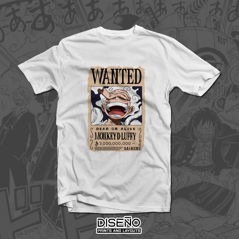 One Piece Strawhat Pirates Wanted Bounty Poster Diseño Anime Shirt