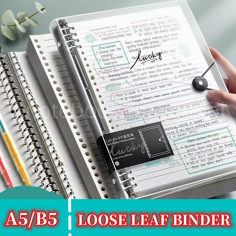 20 26 Holes Loose Leaf Binder 60 Sheets Grid Line Refillable