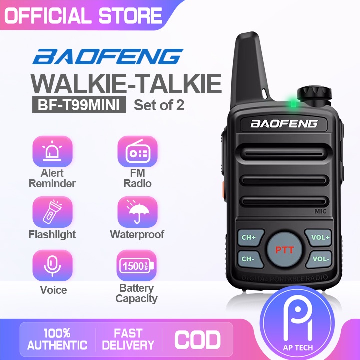 Baofeng Bf T Mini Two Way Radio Walkie Talkie Set Of Black