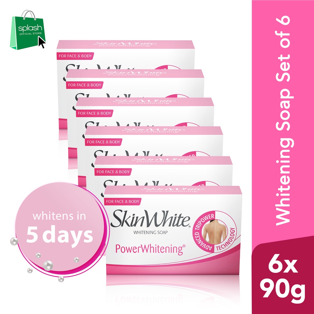 SkinWhite Whitening Face And Body Bar Soap PowerWhitening 90g Set Of 6