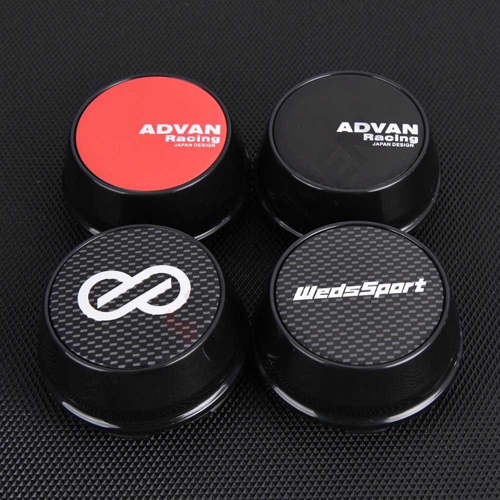 Pcs Sport Rim Wheel Cap Mm Clip Diameter Advan Enkei Logo Sticker