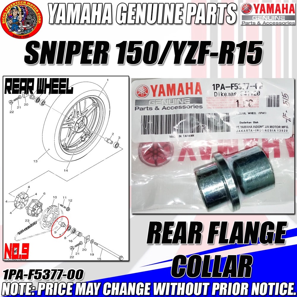 SNIPER 150 YZF R15 REAR FLANGE COLLAR YGP GENUINE 1PA F5377 00