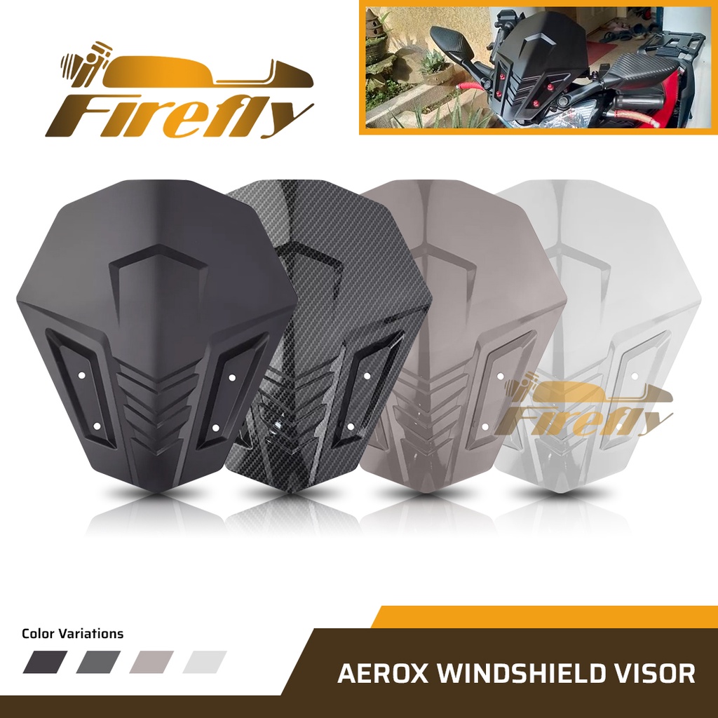 Aerox V V Windshield Visor Premuim Abs Plastic Matte Carbon Smoke