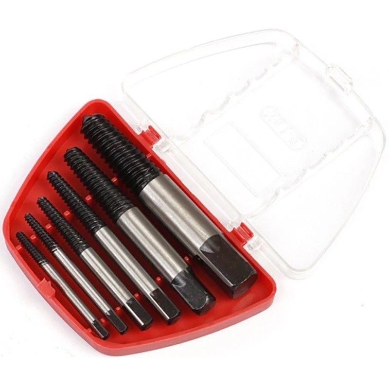 6PCS Broken Bolt Screw Driver Extractor Remover Set Easy Out Drill Bits