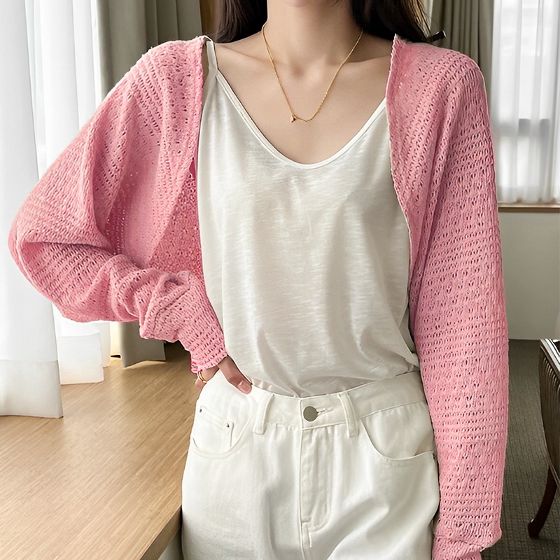 Kily Ph Waffle Knit Cardigan Blazer Tops Open Front Crop Top A