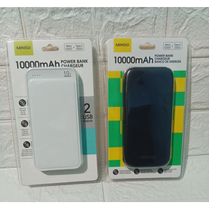 MINISO 10000mah Power Bank Micro Type C Shopee Philippines