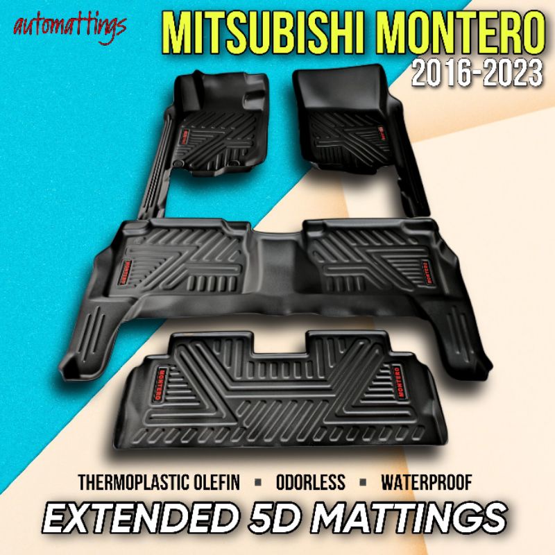 MITSUBISHI MONTERO FULLY EXTENDED MATTINGS 2016 2023 BLACK SERIES GLS