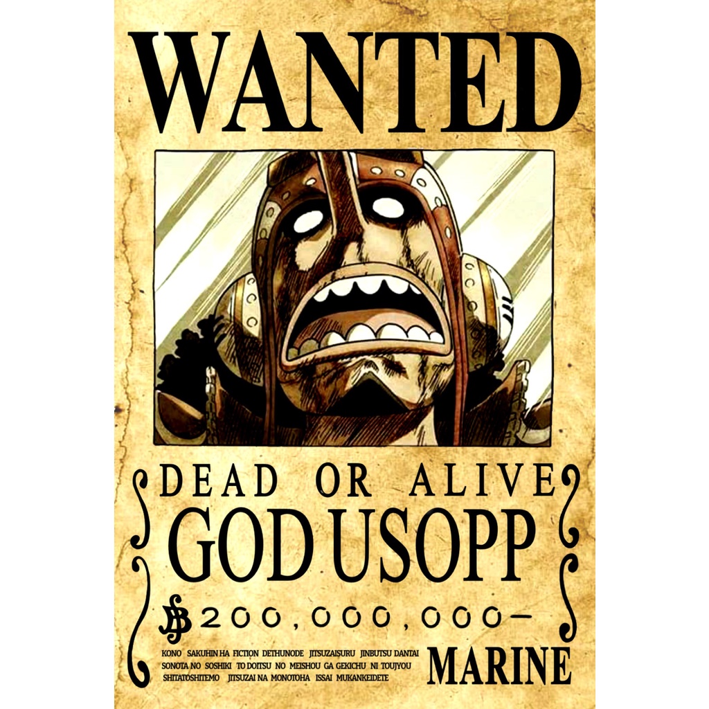 Sticker Fever Big Anime One Piece Straw Hat Pirates Wanted Poster