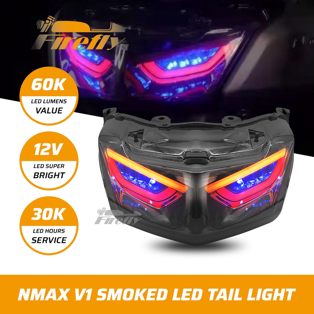 Nmax V Rgb Led Tail Light Smoke Lens Waterproof Plug And Play Original