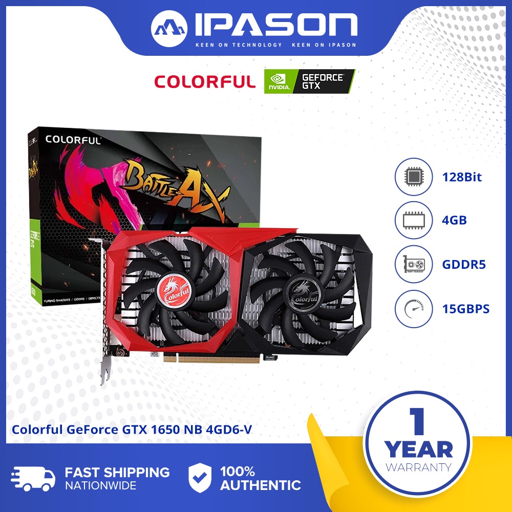 Colorful GeForce GTX 1650 NB 4GD6 V Shopee Philippines