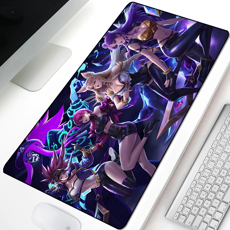 Kda Mouse Pad Gamer Girl League Of Legends Pc Gamer Complete Desk Mat