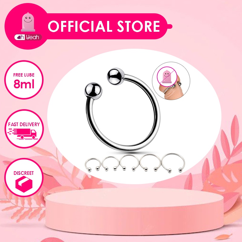 Oh Yeah Dual Ball Stainless Steel Cock Ring Bolitas Sex Toy For Men