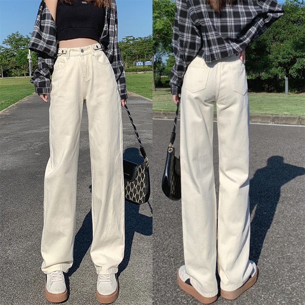 Wide Leg Pants For Women High Waist Korean Boyfriend Jeans Baggy Pants