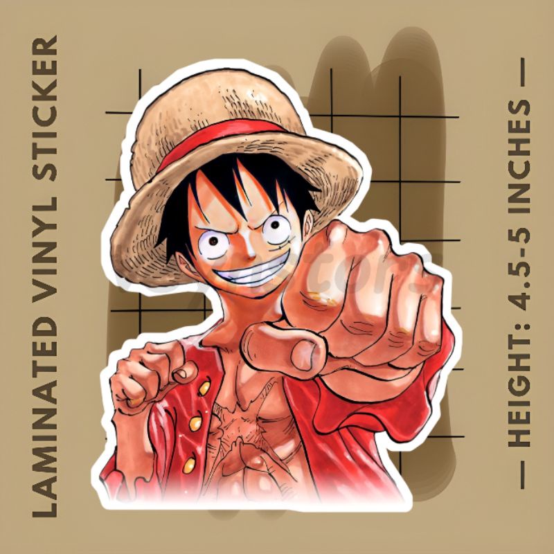 One Piece Luffy Strawhat Peeker Waterproof Vinyl Sticker For Aquaflask