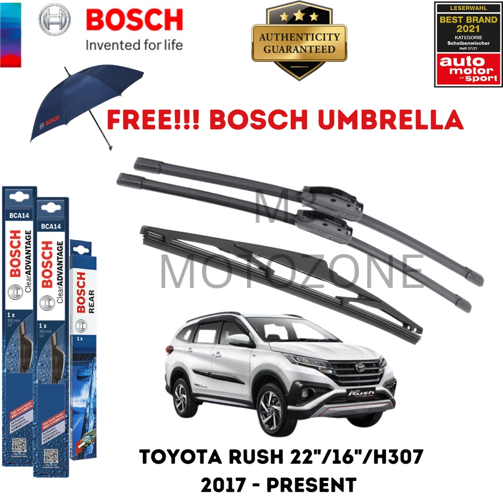 Bosch Clear Advantage Wiper Blade Bundle Set For Toyota Rush Pres