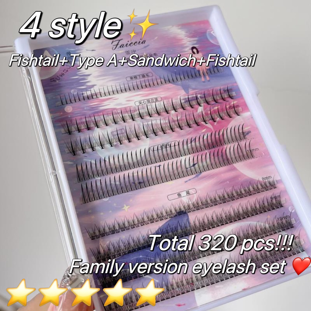 Faiccia New D Soft Eyelashes Handmade Wispy Fluffy Long Lashes Nature