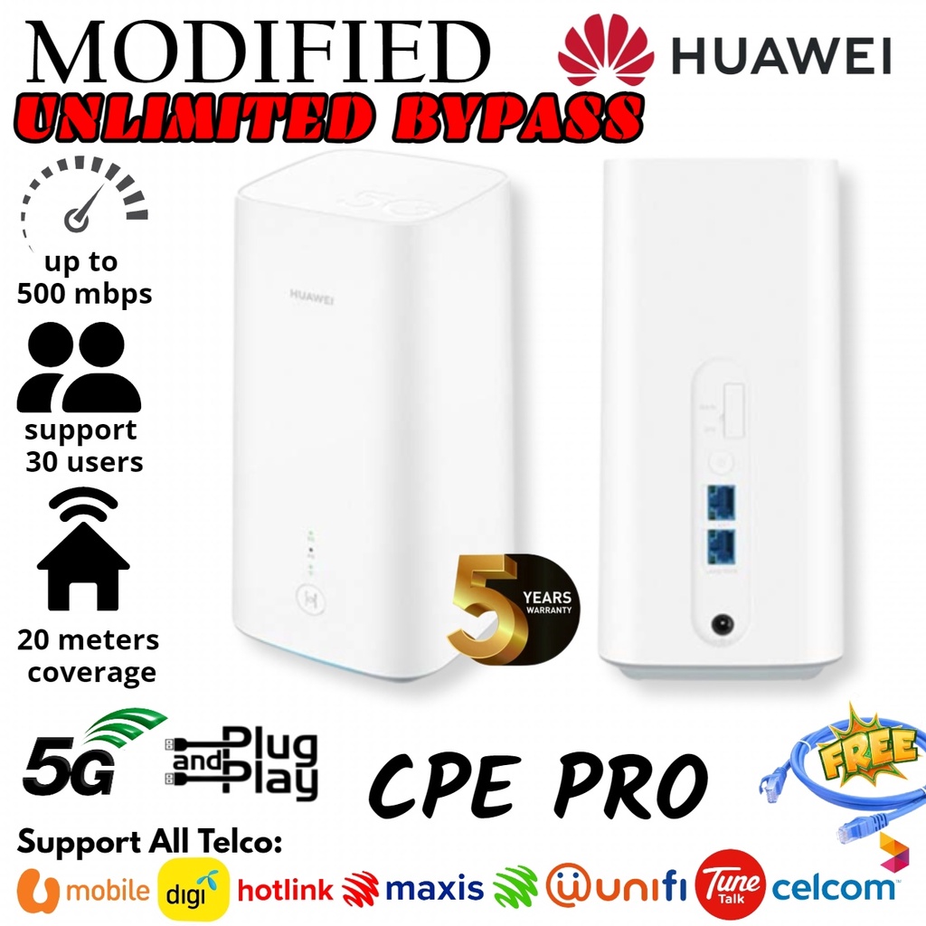 MODIFIED BYPASS HUAWEI WiFi Router Sim Card Modem 5G Pro CPE B628 265