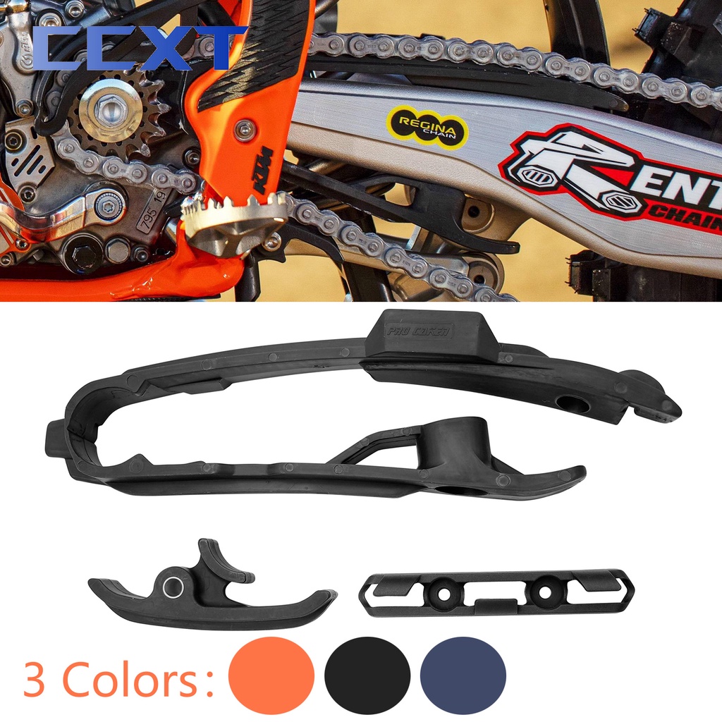 Motorcycle Swingarm Chain Slider Kit Chain Guide Brake Hose Clamp For