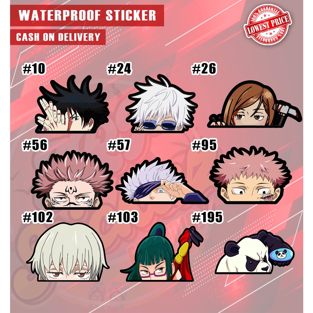 Jujutsu Kaisen PEEKER Waterproof Sticker Shopee Philippines