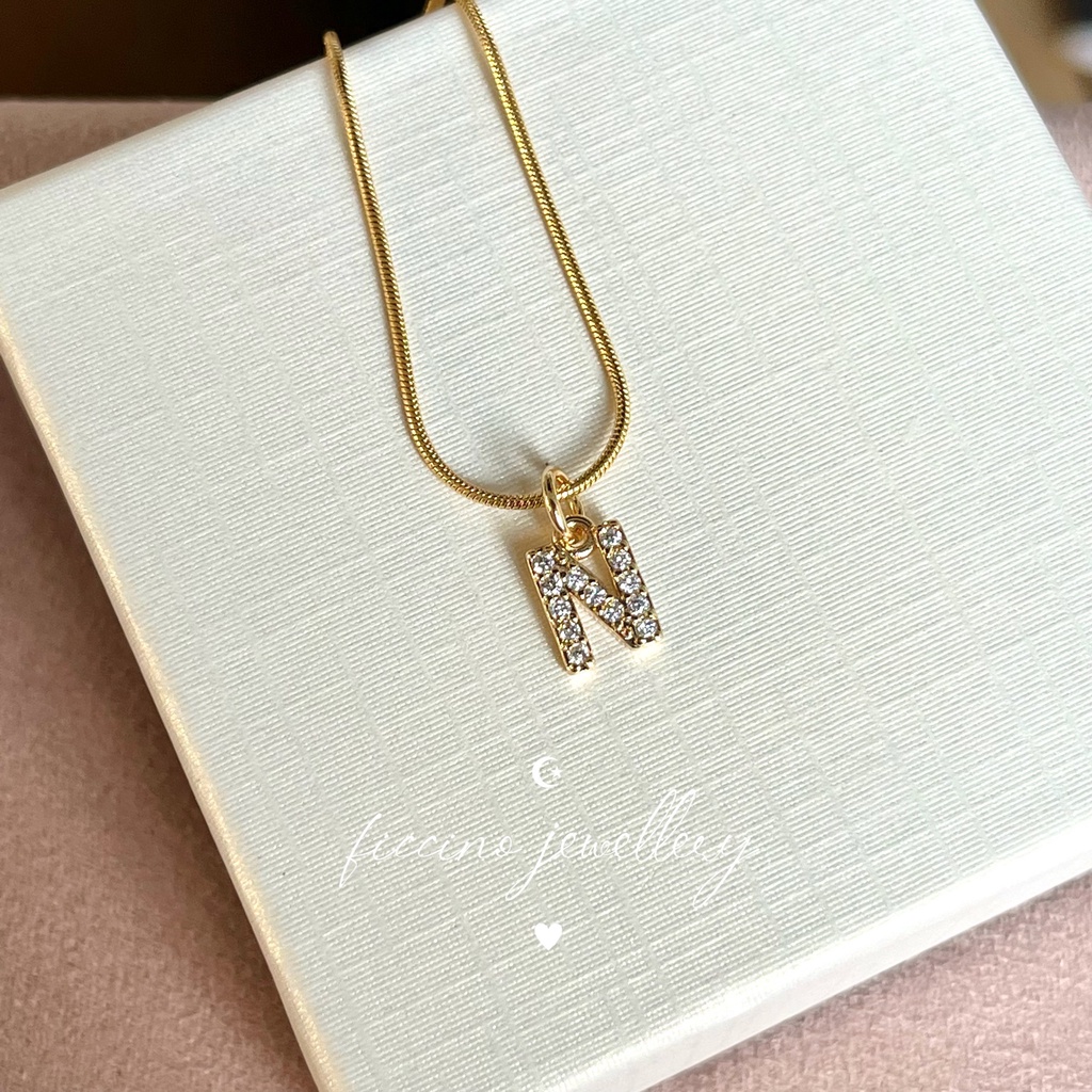 Ficcino Letter Pendant Necklace A Z K Gold Necklace Non Rust