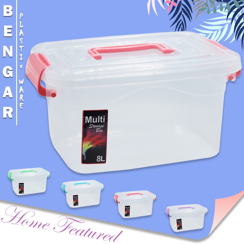 Bengar Plastic Ware Multi Purpose Storage Box Durable Transparent