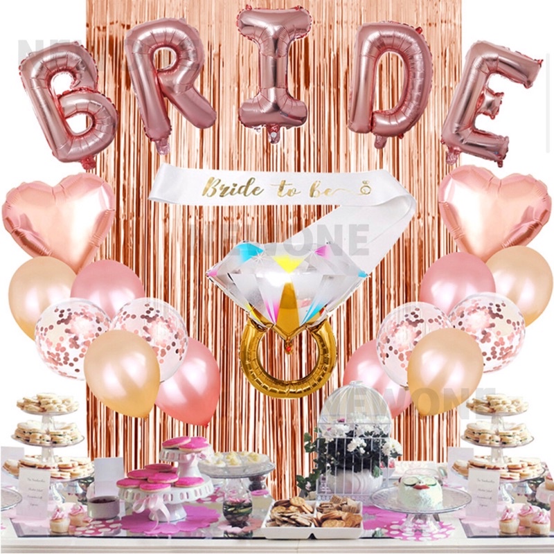 𝙉𝙀𝙒𝙊𝙉𝙀Bachelorette Party Decorations Kit Rose Gold Bride Love Foil