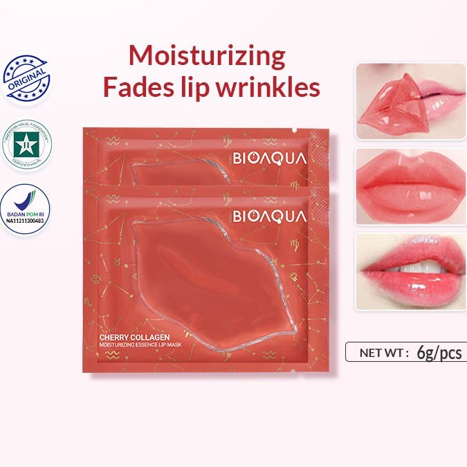 Bioaqua Lip Mask Cherry Collagen Moisturizing Essence Lipmask Collagen