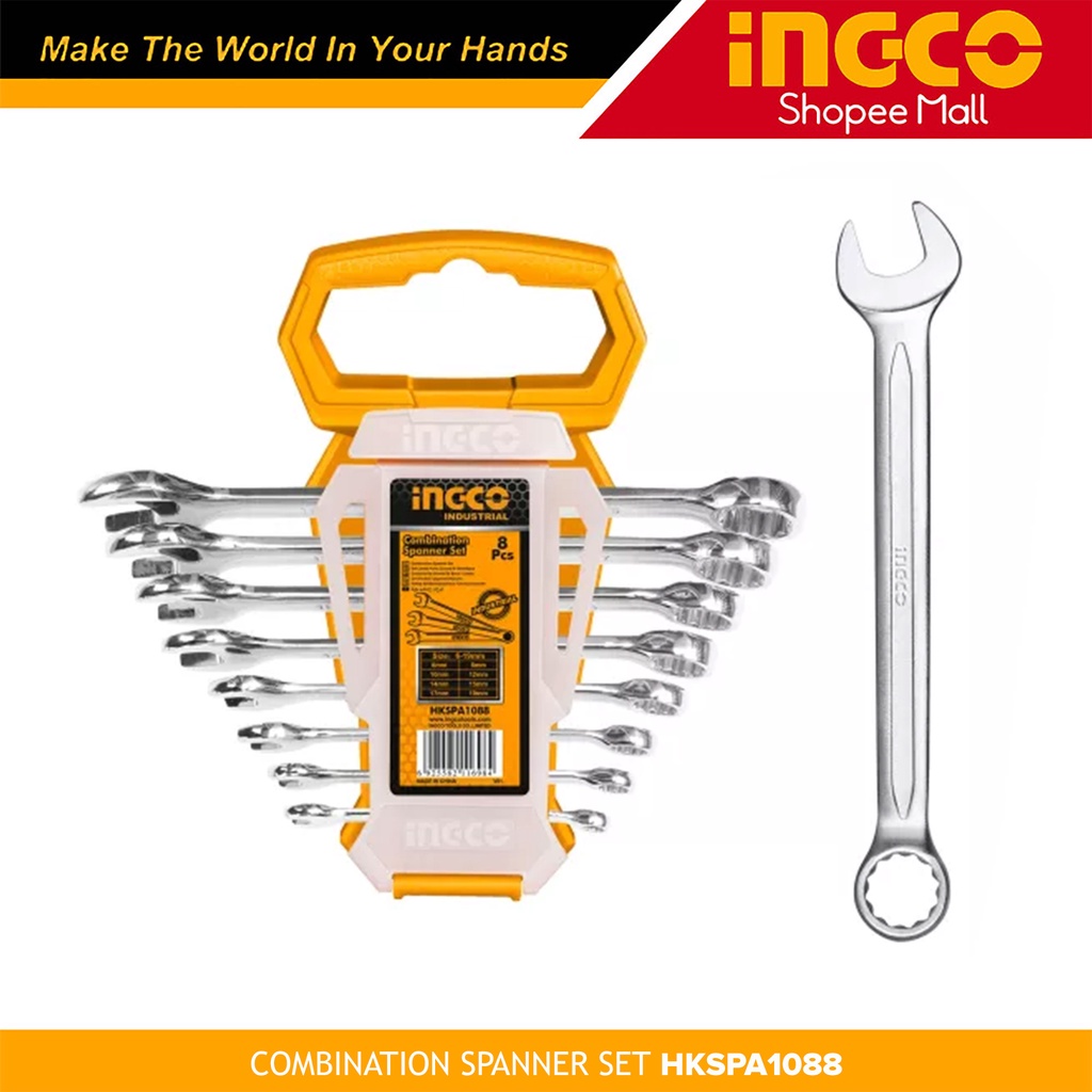 Ingco Hkspa Pcs Industrial Combination Wrench Spanner Set Mm