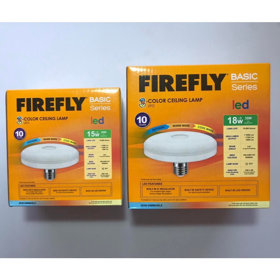 Firefly Tri Color Ceiling Lamp Basic LED UFO Ceiling Lamp Shopee