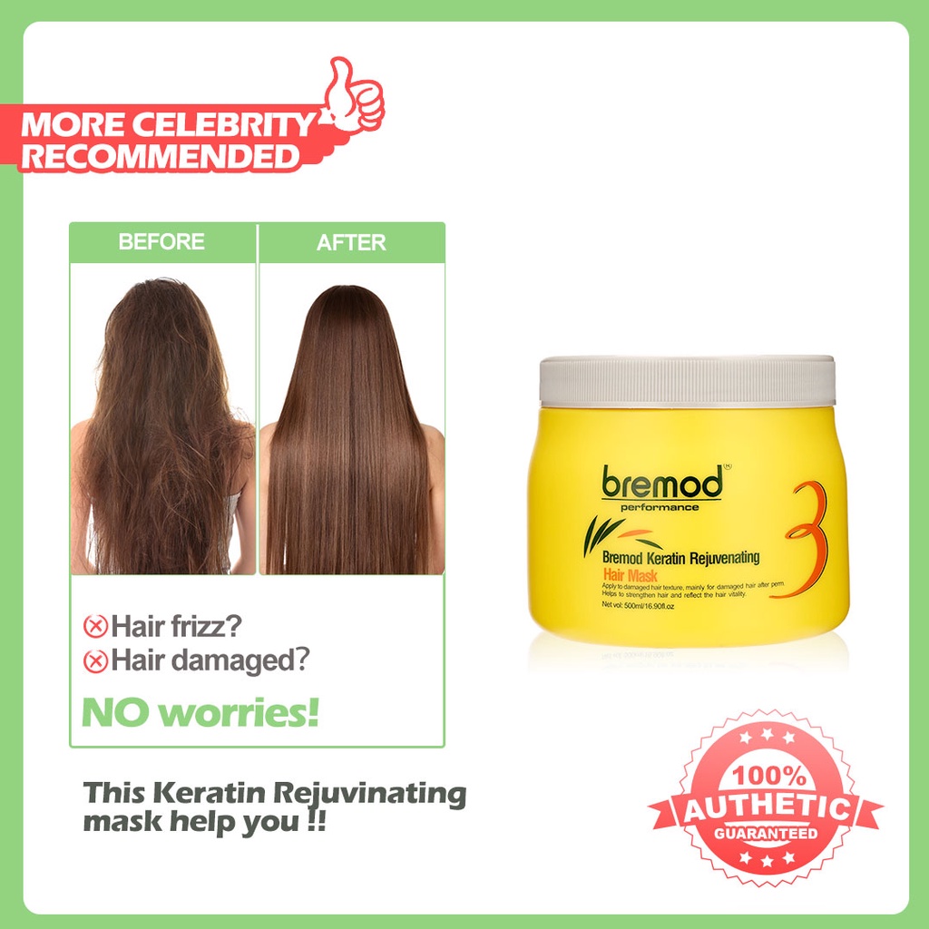 Bremod Keratin Treated Mask Strengthen Hair Help Hair Growth Less