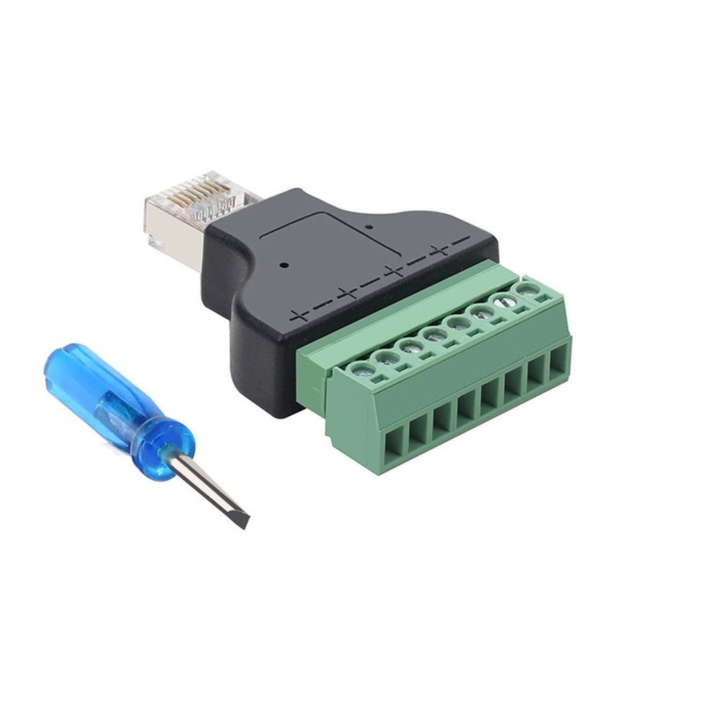 Rj Ethernet Male Plug To Pin Av Terminal Screw Adapter Converter