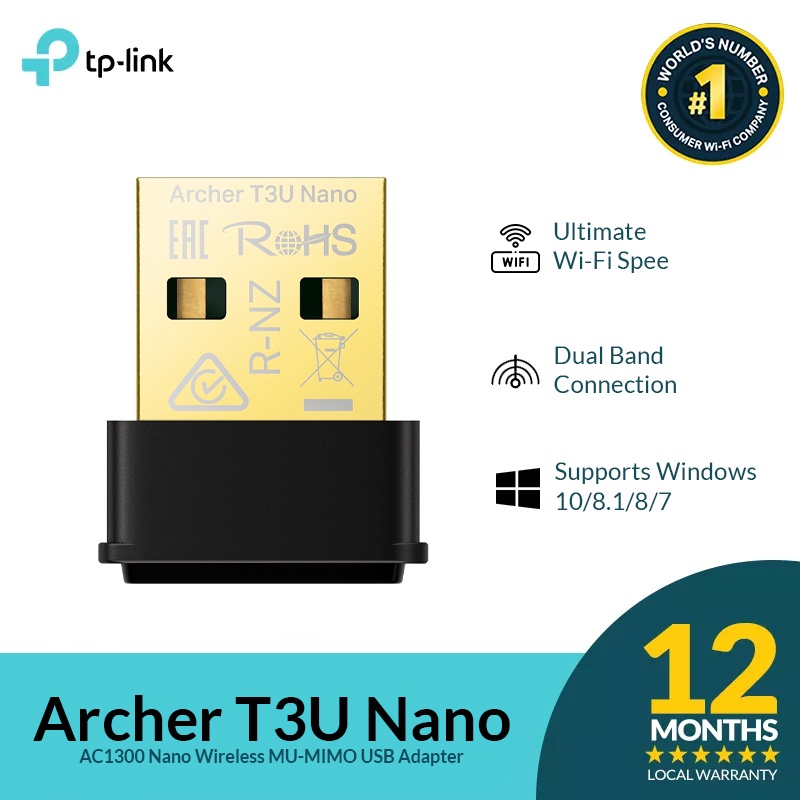 TP Link Archer T3U Nano AC1300 Nano Wireless MU MIMO USB Adapter