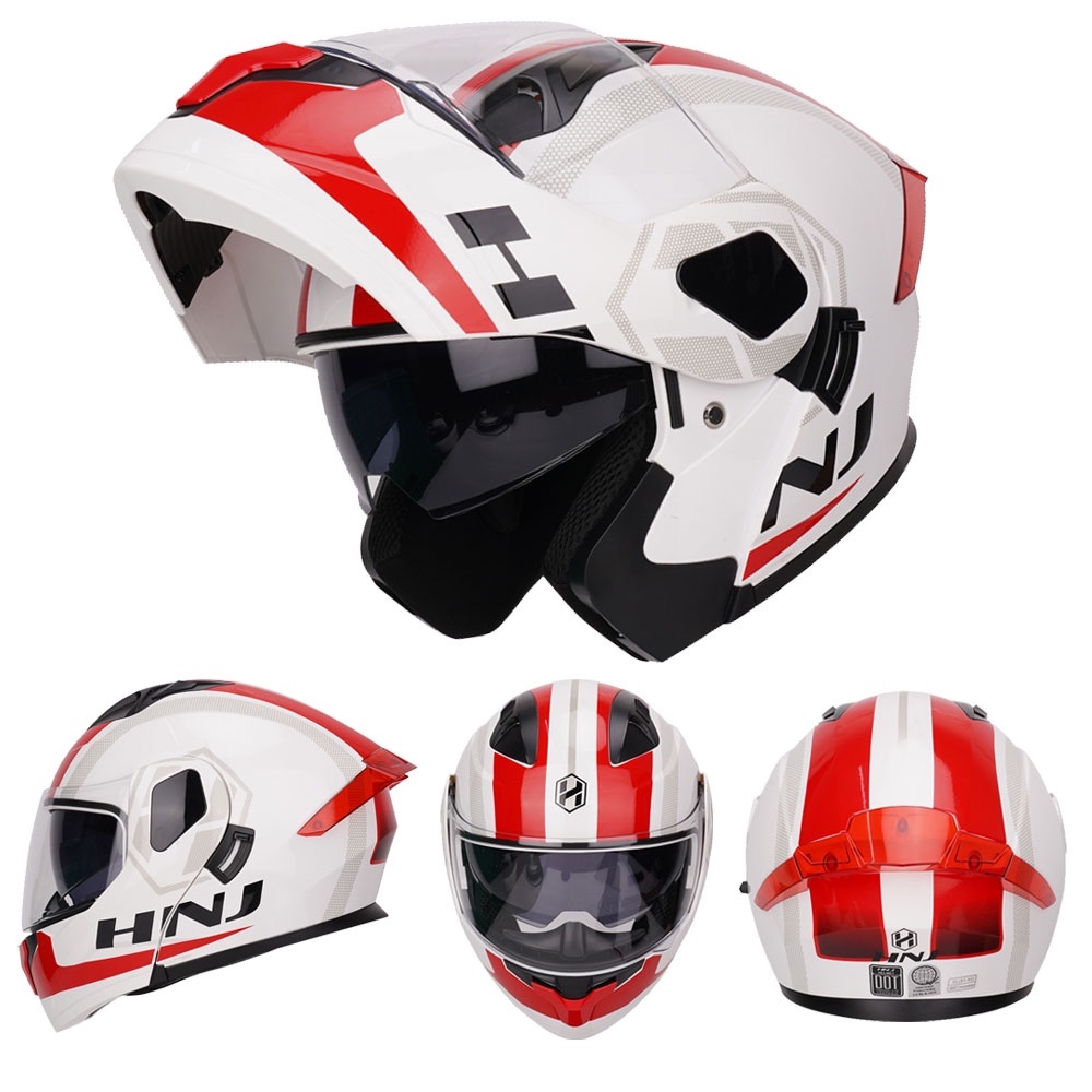 Hnj W D Modular Helmet For Motorcycle Helmet With Icc Dual Visors