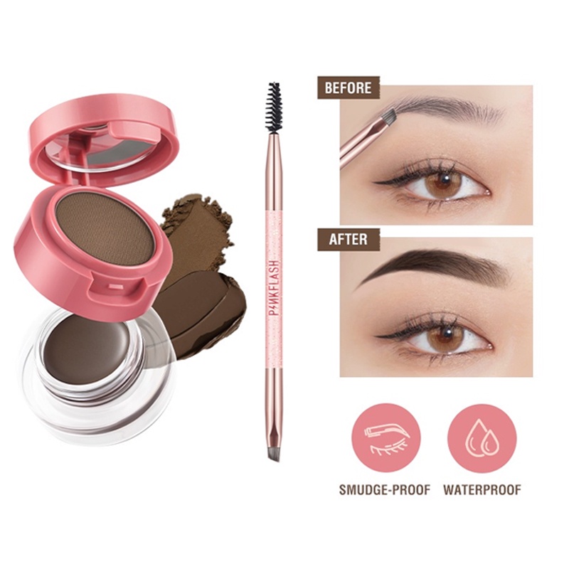 Pinkflash In Duo Effect Eyebrow Cream And Powder Gel Pomade