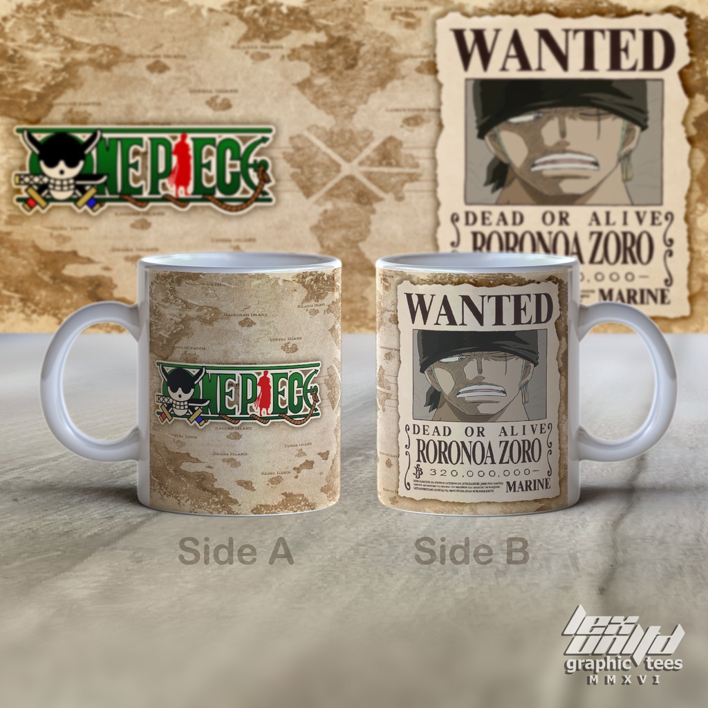 One Piece Wanted Roronoa Zoro Pirate Hunter Zoro White Mug Magic