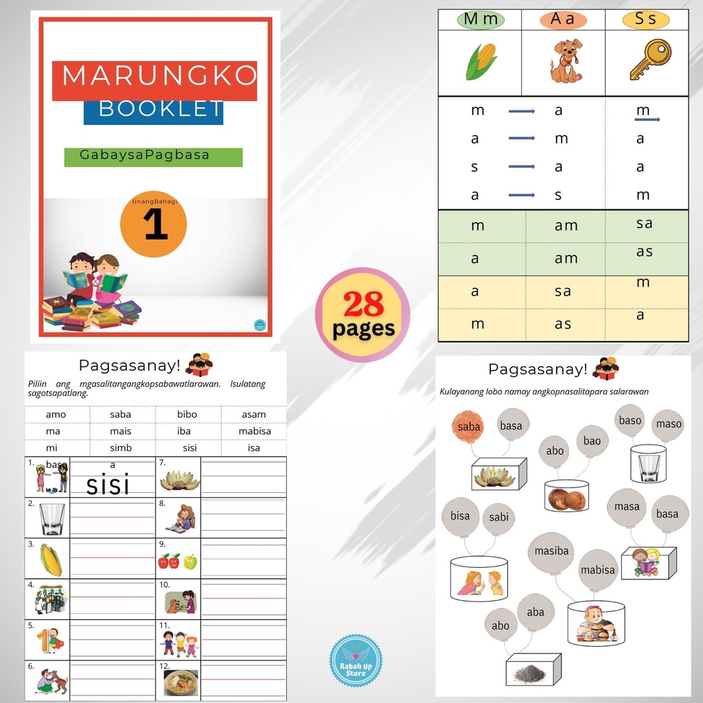 Marungko Booklet Gabay Sa Pagbasa Workbook Worksheet Rabah Up Store Shopee Philippines